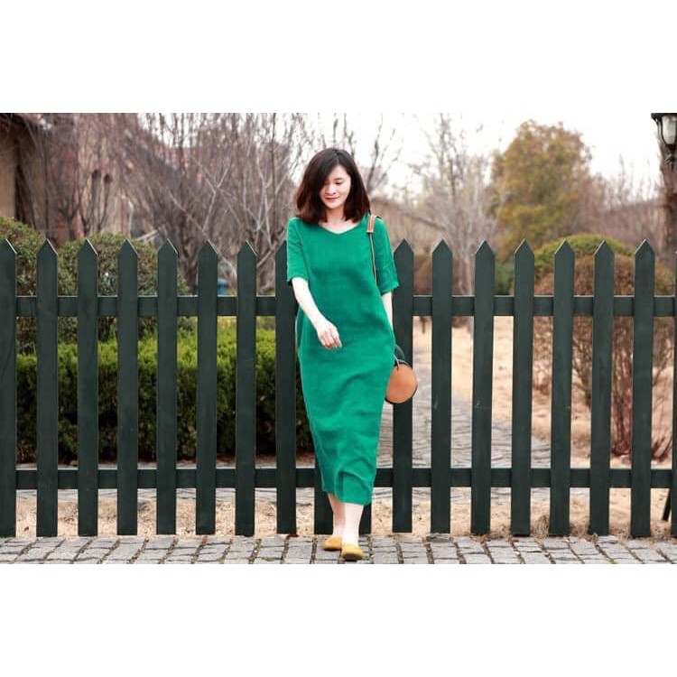 Đầm Dáng Suông Dành Cho Bầu Bí - Ngoại Cỡ Chất Liệu Linen | BigBuy360 - bigbuy360.vn