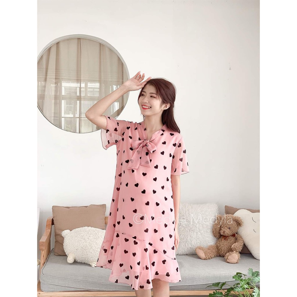 [xả kho] váy bầu cao cấp cực sang chảnhchất lụa nhung siêu siêu mátfrom rộngfree size 43~67kg