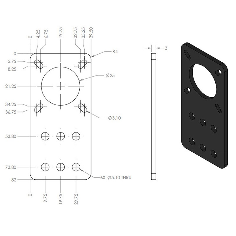 3D Printer - Aluminum Nema 17 Stepper Motor Mount Plate | WebRaoVat - webraovat.net.vn