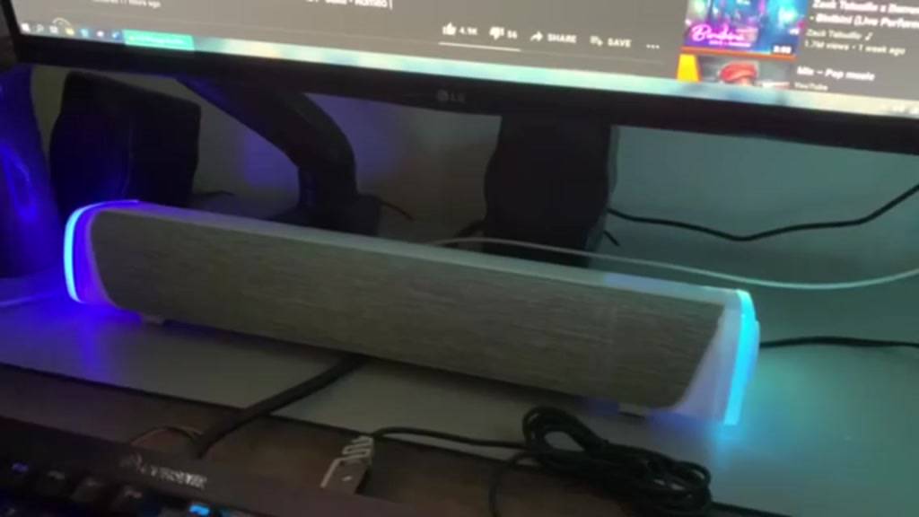 SHIP NHANH Loa máy tính dạng thanh dài LED tone màu lạnh âm thanh siêu trầm có dây Bluetooth Âm vòm 3D Đầu cắm nguồn USB | BigBuy360 - bigbuy360.vn