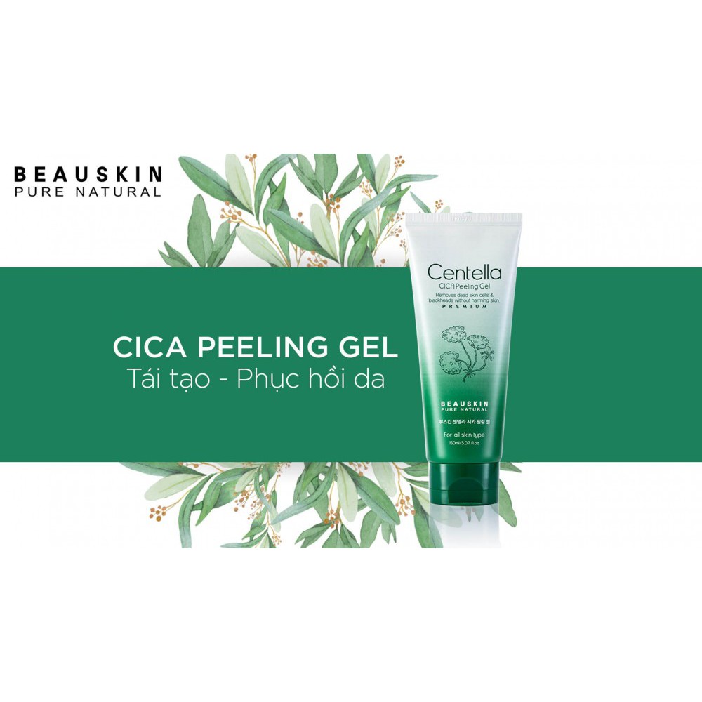 Tẩy da chết trắng da, ngừa mụn cám, mụn bọc, xóa mụn đầu đen trên mũi BEAUSKIN CENTELLA CICA Hàn quốc cao cấp 150ml/ Hộp