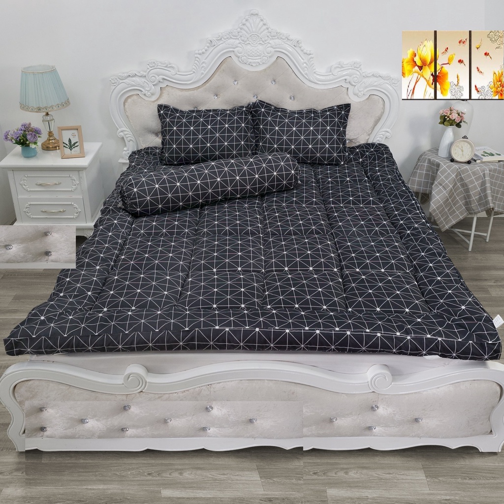 Đệm Topper Trần Bông Dày Dặn, Cực Ấm Mùa Đông, Hàng Loại 1