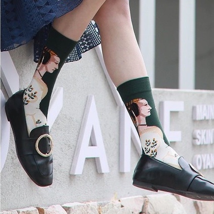 Tất Vớ nam nữ cổ cao họa tiết hoạt hình vui nhộn dễ thương phong cách lolita cá tính