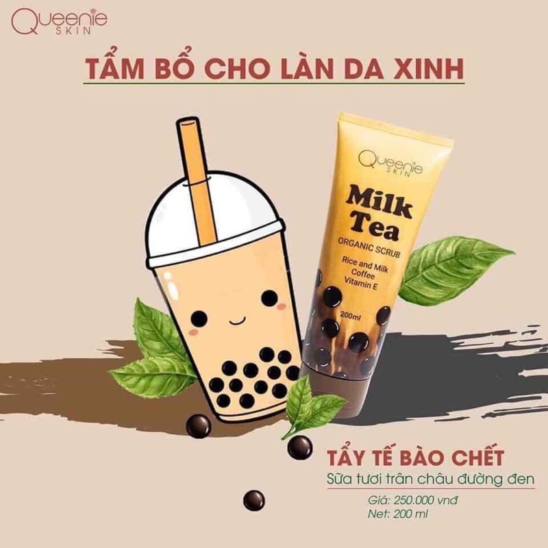 TẨY TBC SỮA TƯƠI TRÂN CHÂU ĐƯỜNG ĐEN QUEENIE