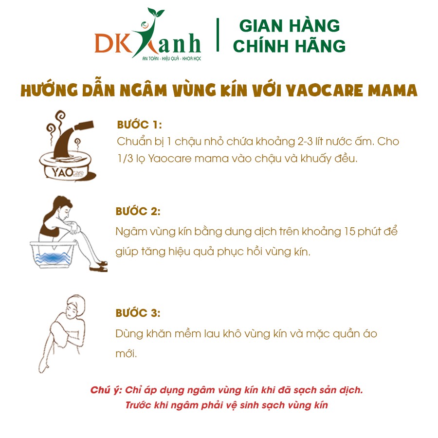 [HÀNG CÔNG TY] Xông tắm sau sinh Yaocare mama 250ml / chai - DK Pharma