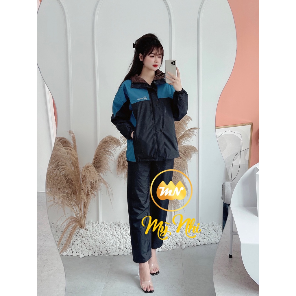 Áo mưa bộ 2 lớp chống thấm tốt, chống gió lạnh, mưa to, bộ quần áo đi mưa thích hợp cả nam và nữ