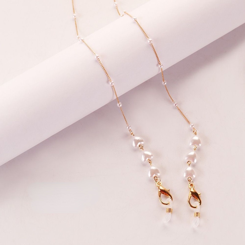 Dây Đeo Mặt Nạ Ngọc Trai Hình Trái Tim Thời Trang Hàn Quốc Chống Thất Lạc