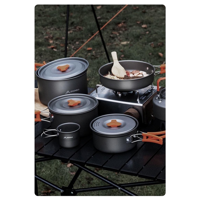 Nồi du lịch dã ngoại, cắm trại, camping BSWOLF-SK057 dung tích 1.7L - 2.7 L. Chống dính. Hợp kim nhôm . An toàn. Bền bỉ.