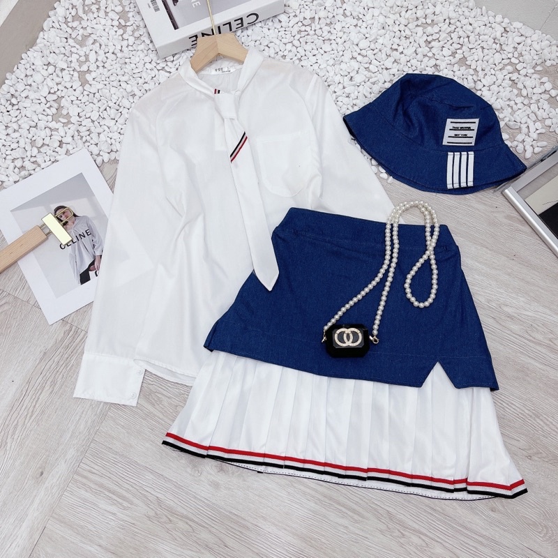Set bộ sơ mi chân váy Thome