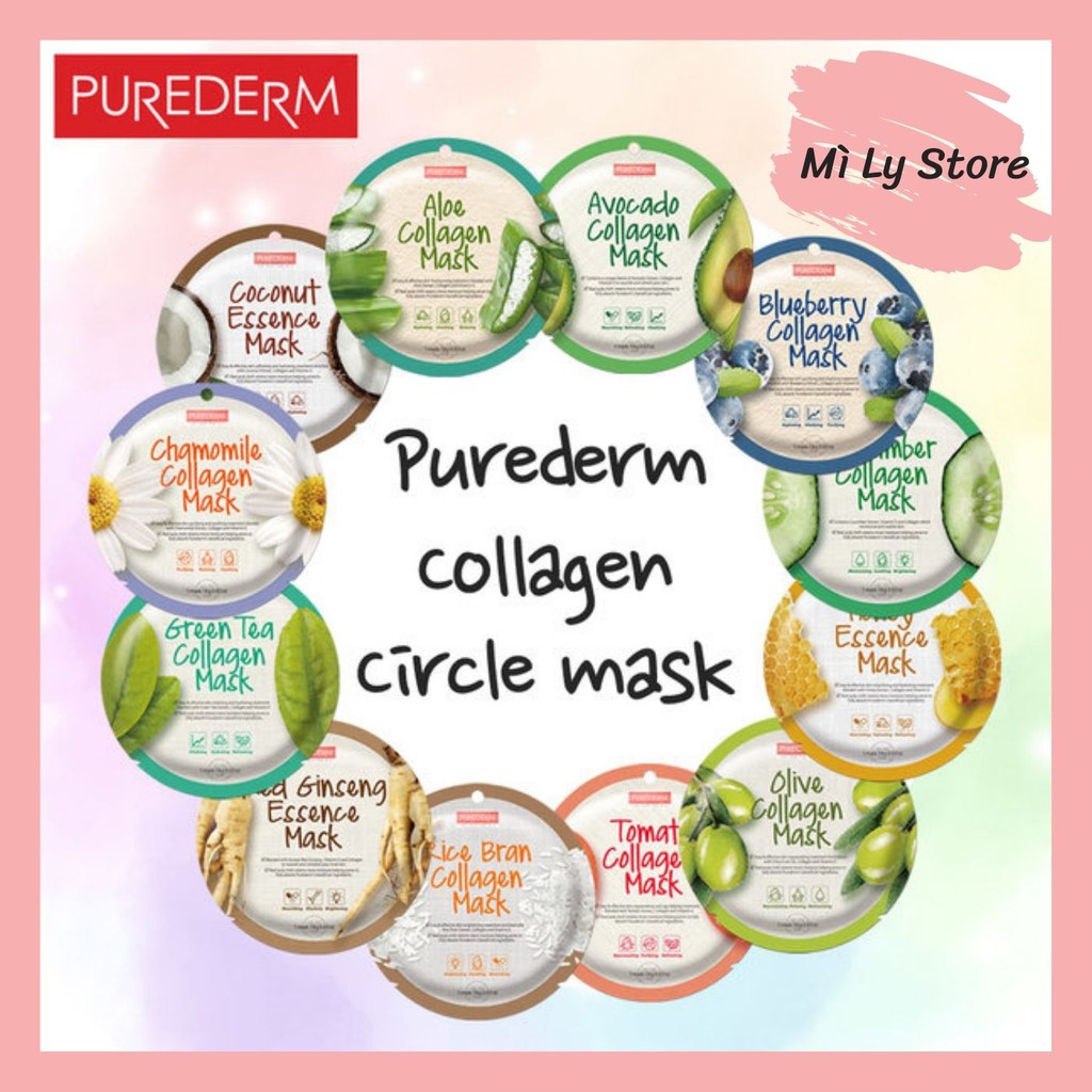 [PUREDERM] Mặt nạ chăm sóc da Circle Mask 12 loại