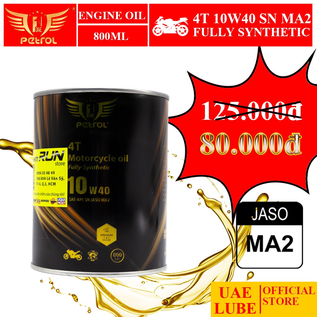 Nhớt Petrol One Tổng Hợp 10w40 800ml JASO MA2 - Ultimate Performance For Riding – Nhớt Chính Hãng