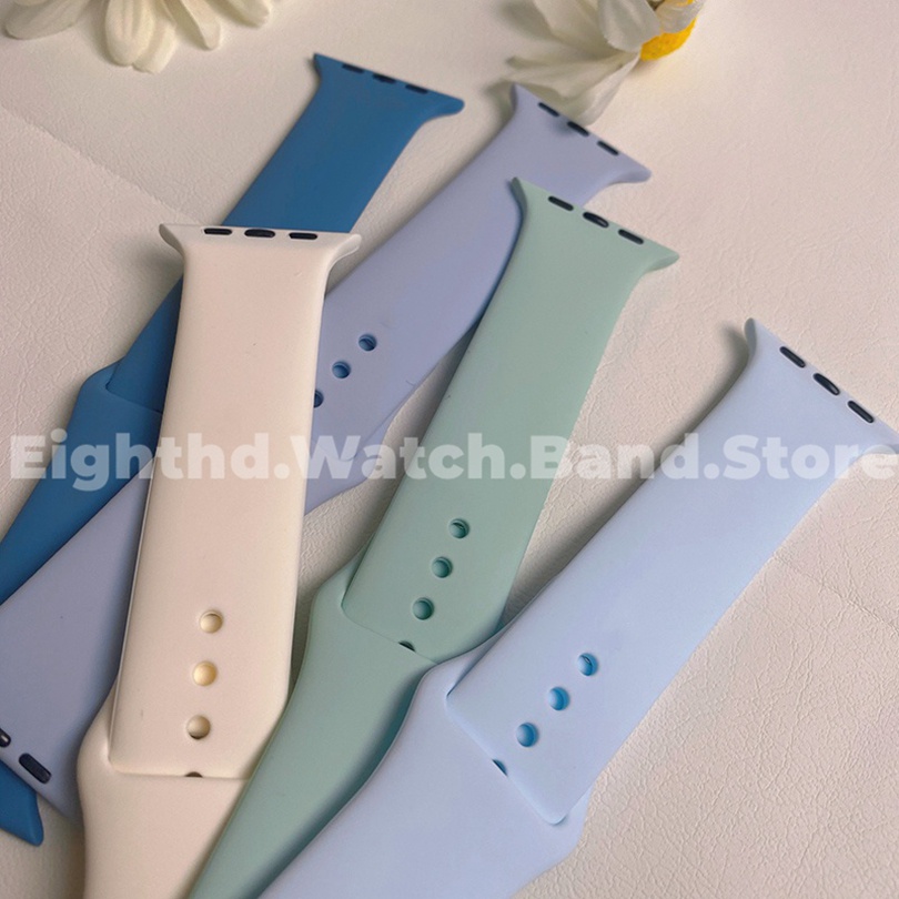 Dây Đồng Hồ Thông Minh Bằng Silicon Kích Thước 49mm 41mm 45mm 44mm 42mm 40mm 38mm Dành Cho Dòng Ultra 8 7 6 SE 5 4 3 2 1