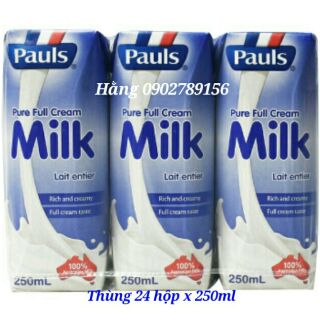 Thùng 24 hộp sữa tươi nguyên kem cao cấp Pauls (nk từ Australia)
