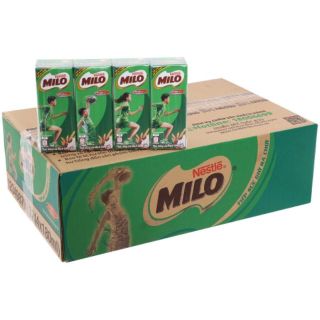 Thức uống lúa mạch uống liền Milo /Milo ít đường6 180ml - Thùng 48 hộp