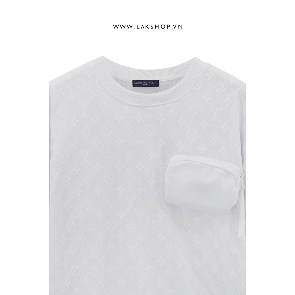 Áo nỉ Luon Vuituoi Monogram Pocket White Sweatshirt