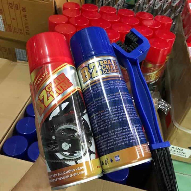 Combo vệ sinh sên, dưỡng sên BZ Chain Lube – Tặng bàn chải 3D và khăn lau sên 3M