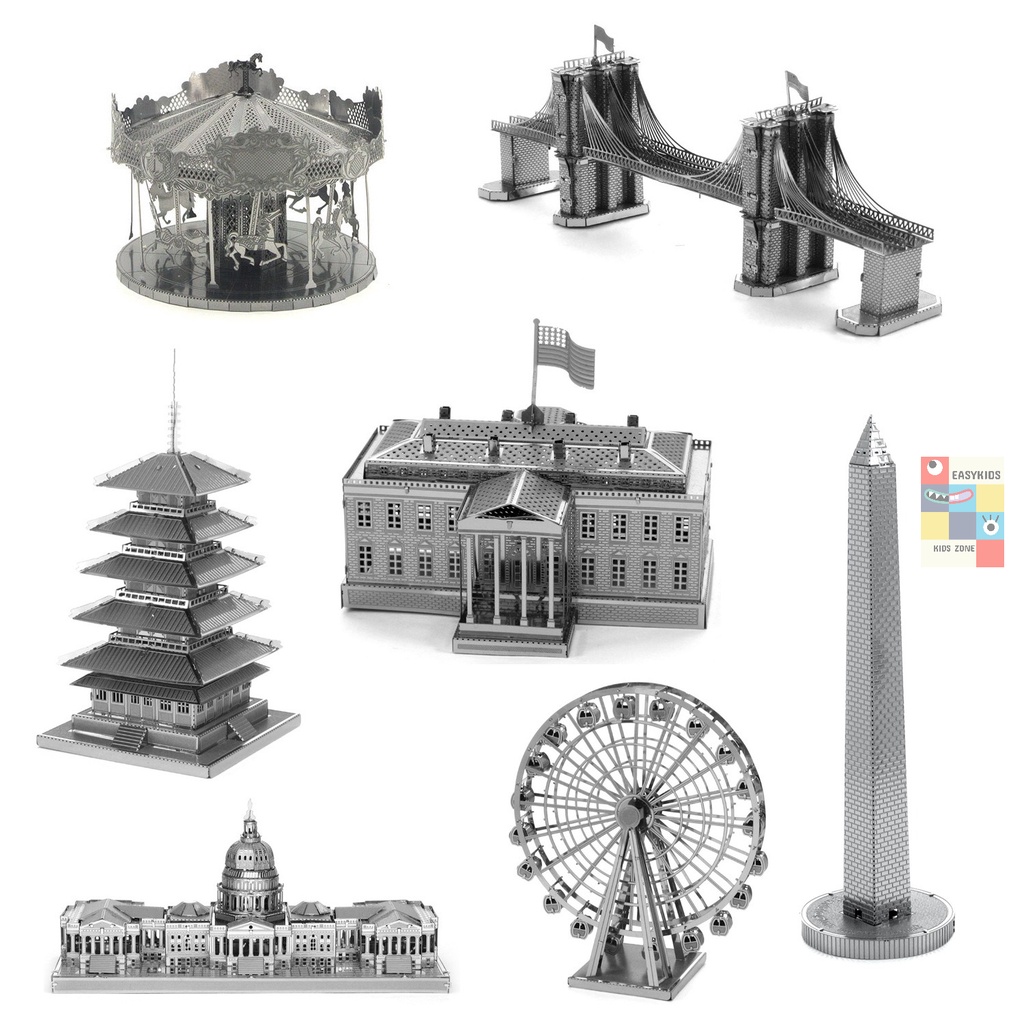 Mô Hình 3D Kim Loại Tự Lắp Ráp Công Trình Kiến Trúc Thế Giới