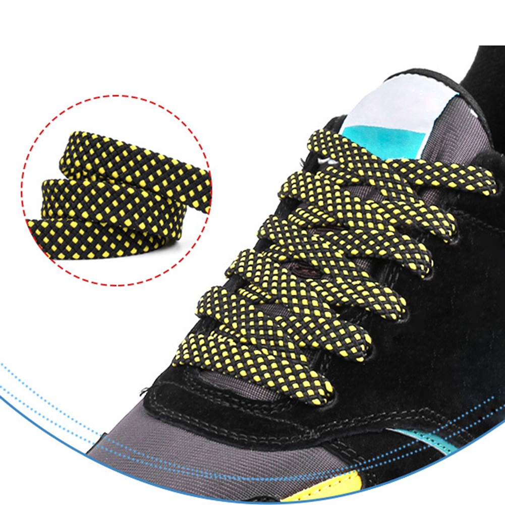 Dây Buộc Giày Sneaker Họa Tiết Kẻ Sọc Mặt Phẳng 120cm Thời Trang