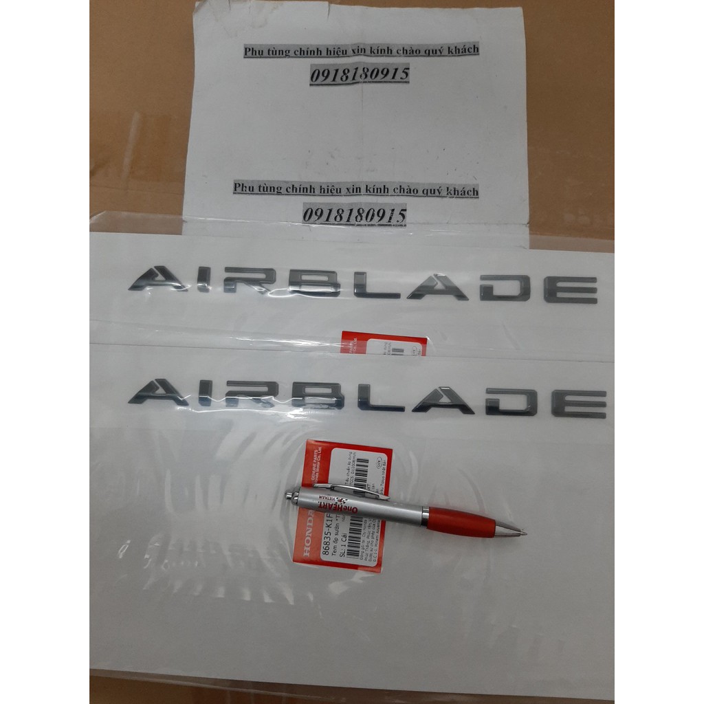 Tem chữ nỗi Air blade 2022 2023 xanh đen chính hãng honda (giá 1 bên)
