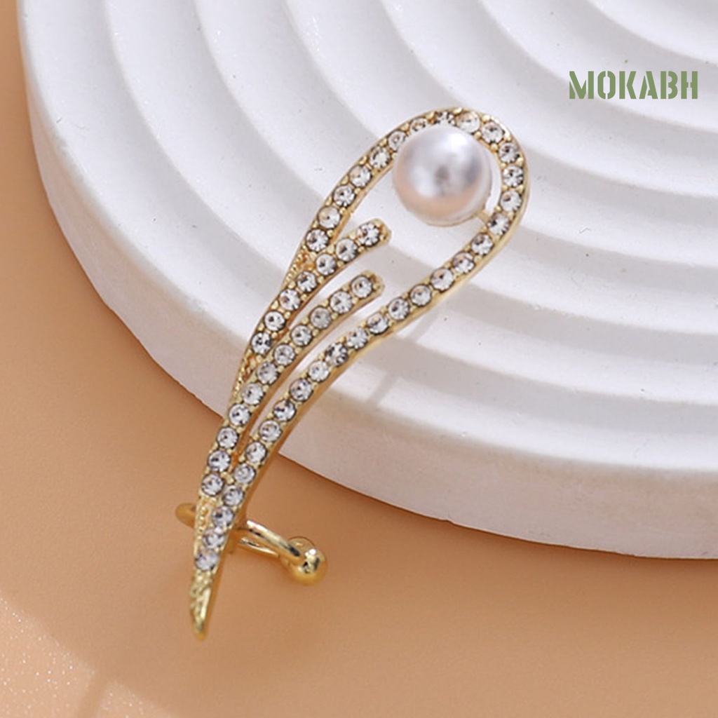 1 Đôi Bông Tai Hình Đôi Cánh Thiên Thần Đính Đá Lấp Lánh Thời Trang Dự Tiệc