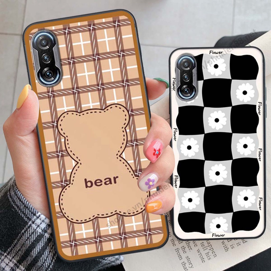 Ốp lưng Xiaomi Redmi K40 / Redmi K40 Pro ốp điện thoại LineBear, bé tóc xù, hoa siêu đẹp
