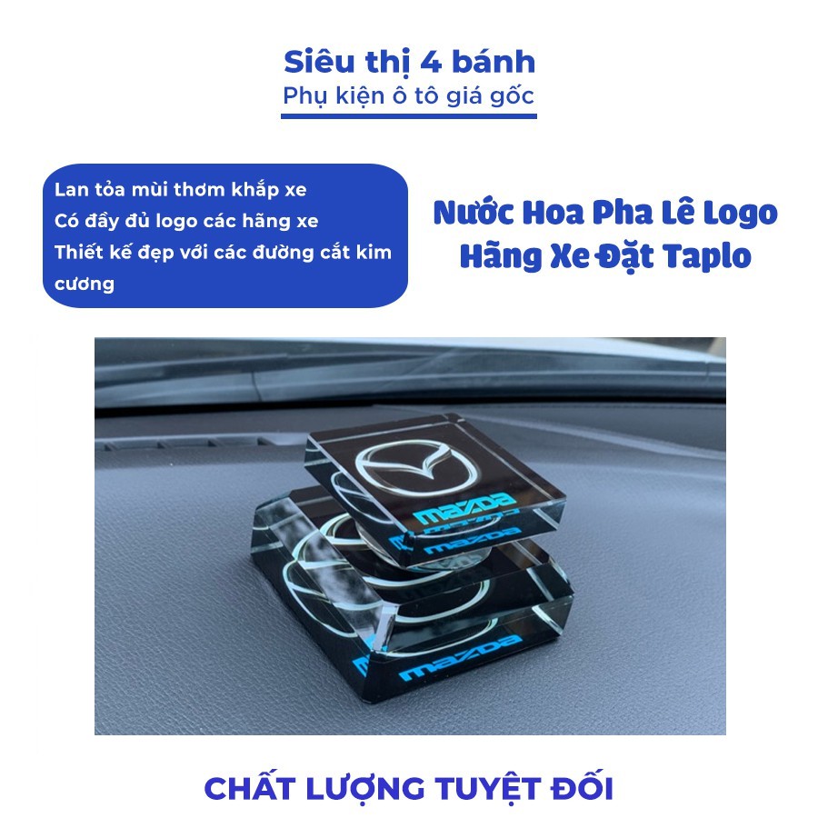 Nước hoa thủy tinh in logo các hãng xe ô tô, xe hơi để trên taplo - Tặng kèm đế dán taplo và lọ nước hoa ngẫu nhiên