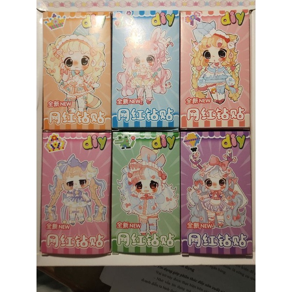 Bộ 30 Hộp Sticker Đính Đá Supper Cute  Đủ Dụng Cụ