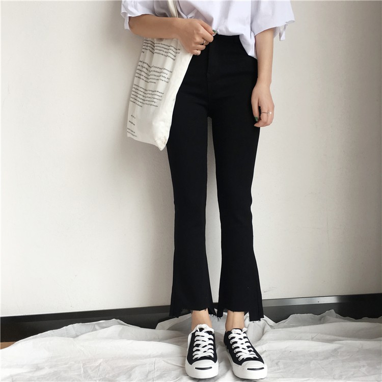 [Sẵn] Quần Jeans loe đen
