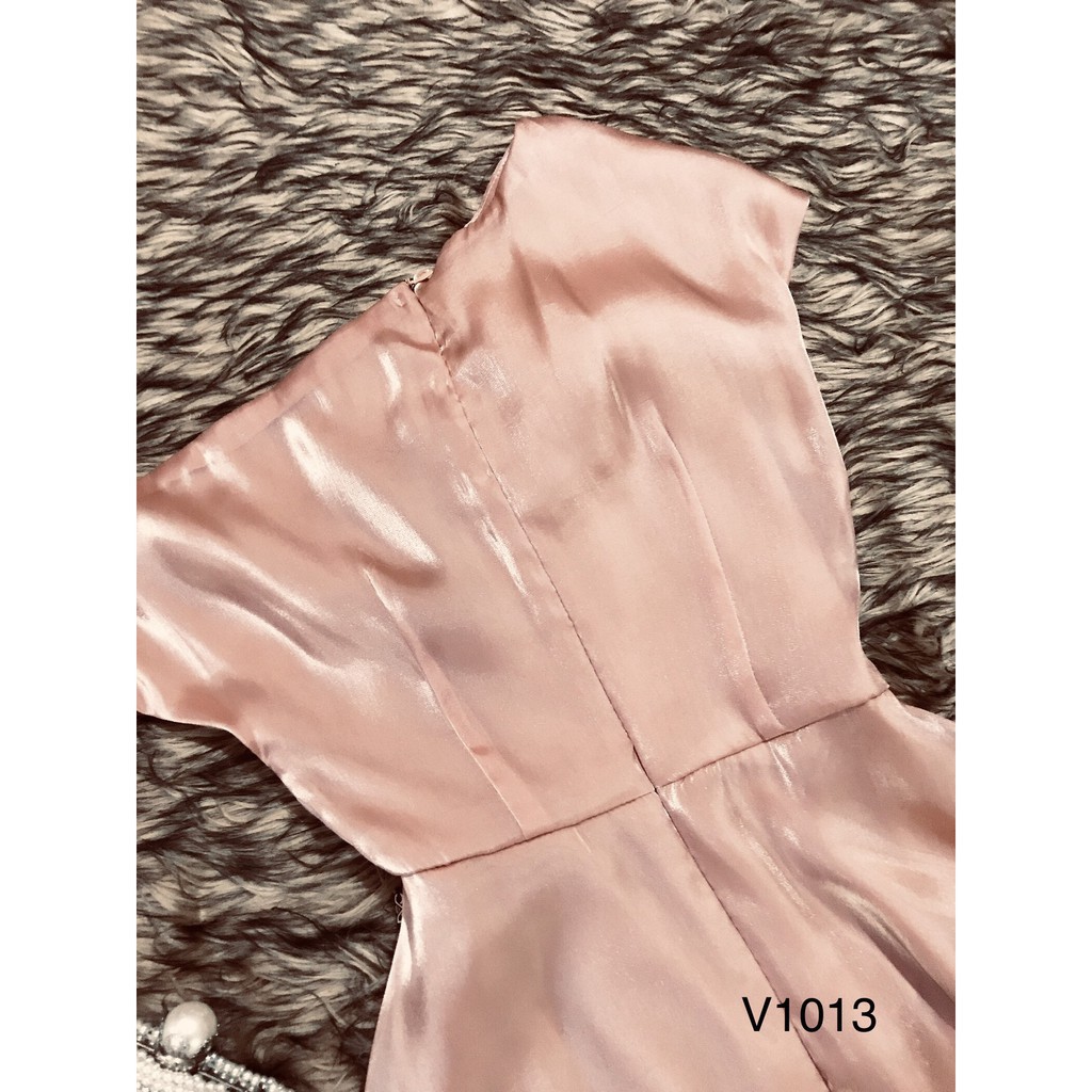 [ xả kho ] MiD Đầm xòe be lêch vai V1013 Mie Design ảnh thật