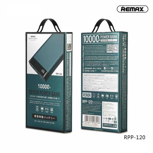 Pin Sạc Dự Phòng Remax RPP-120 10000mAh 2 Cổng Sạc Ra, Kiểu Dáng Sang Trọng - BH 1 Năm (MÀU SẮC NGẪU NHIÊN)