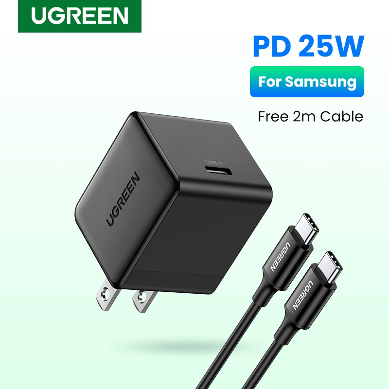 Bộ sạc UGREEN pd cổng type c 25w thích hợp cho SAMSUNG S21 chiều dài 2m