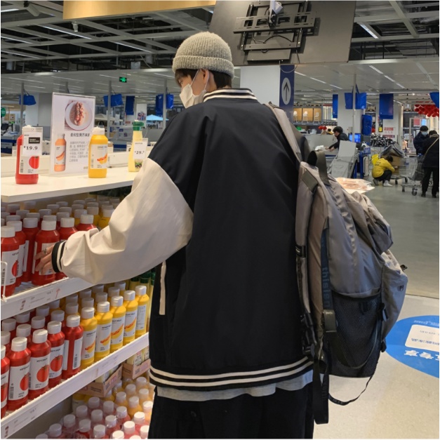 Áo khoác áo bóng chày dáng rộng phong cách Hàn Quốc áo khoác 2 lớp trẻ trung thời trang varsity jacket
