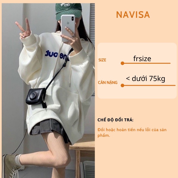 Áo nỉ hoodie nữ form rộng cute hàn quốc NAVISA M394
