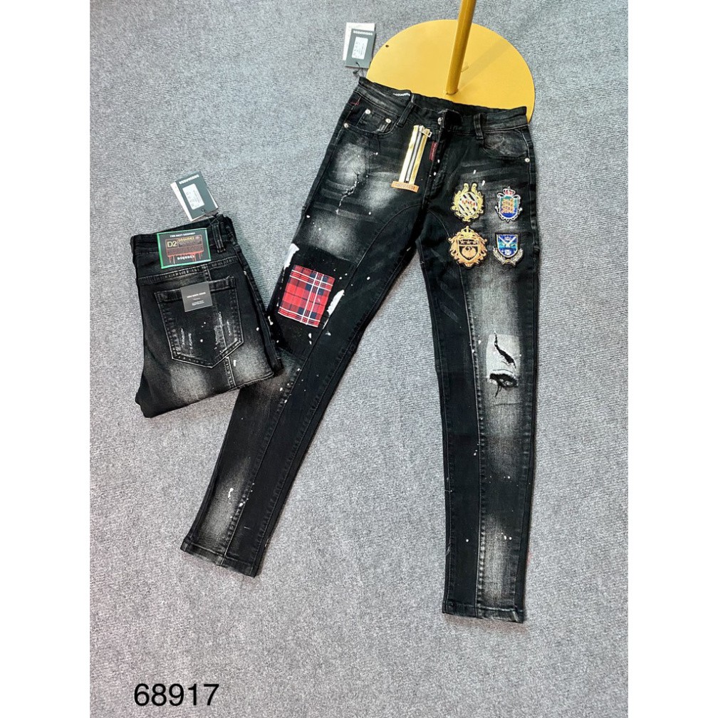 Quần Bò Nam Quần DSQ Khoá Lệch Thêu Logo Màu Đen Cực Sang | BigBuy360 - bigbuy360.vn