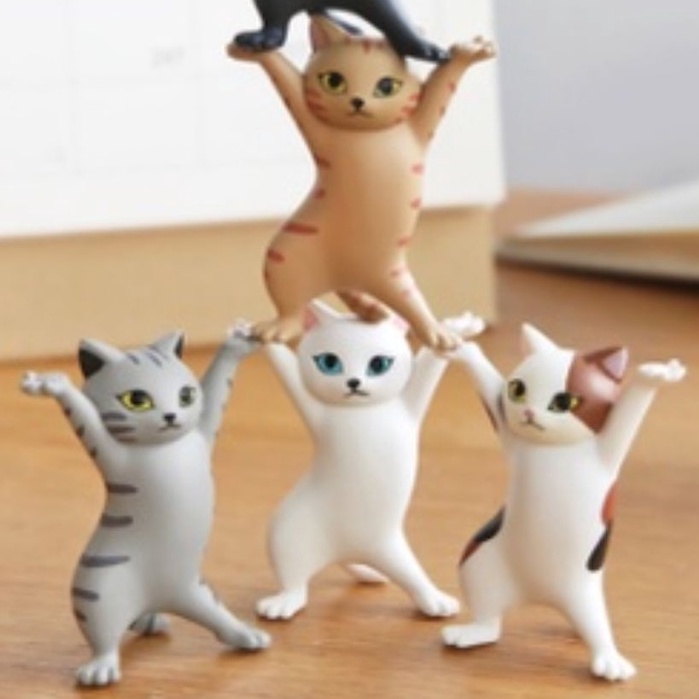 Set 5  Giá Để Bút Hình Mèo Nâng Tạ Vui Nhộn Cho Bé T2