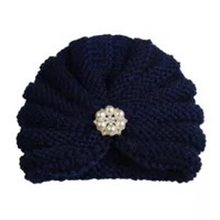 Mũ turban len thắt nút cho bé gái