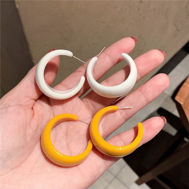 Khuyên Tai Dạng Vòng Bằng Nhựa Acrylic Phong Cách Thời Trang Dành Cho Nữ