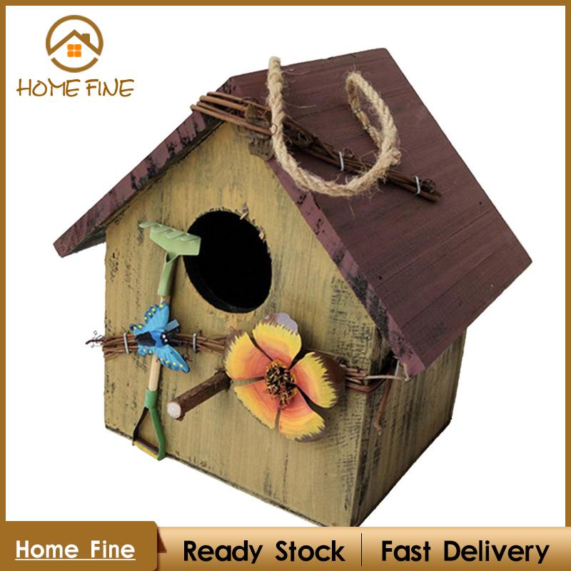 Tổ Chim Bằng Gỗ Treo Trang Trí Sân Vườn