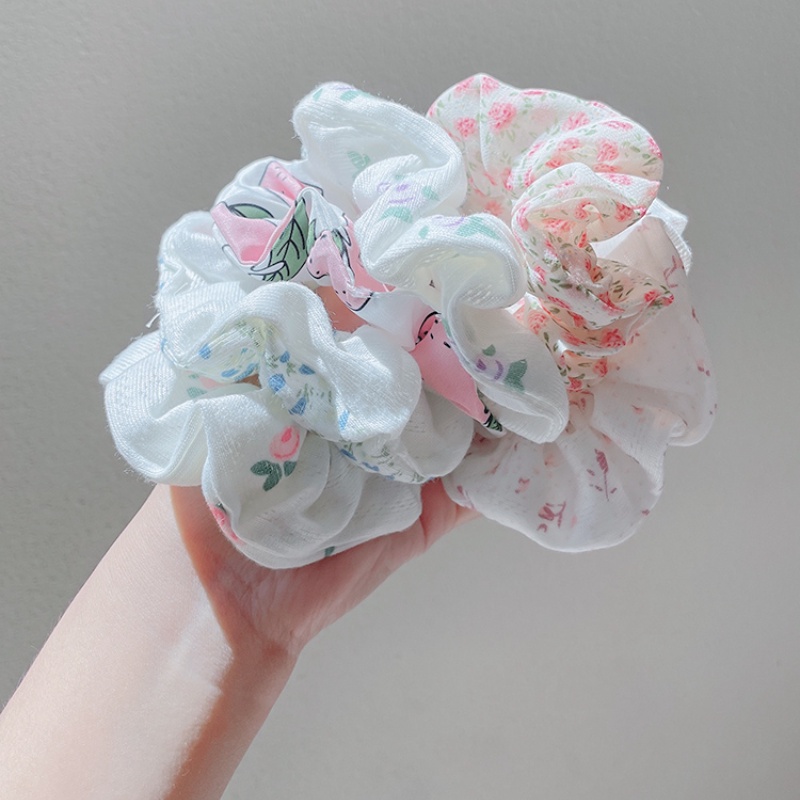 Dây Cột Tóc Cao Su Co Giãn Màu Trắng Đơn Giản