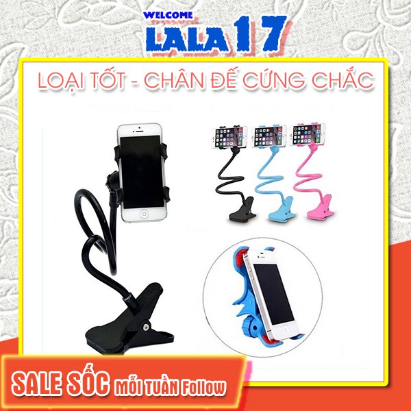 Giá đỡ điện thoại đuôi khỉ - Kẹp điện thoại đầu gường dán tường gắn xem phim selfie livestream tốt lala17