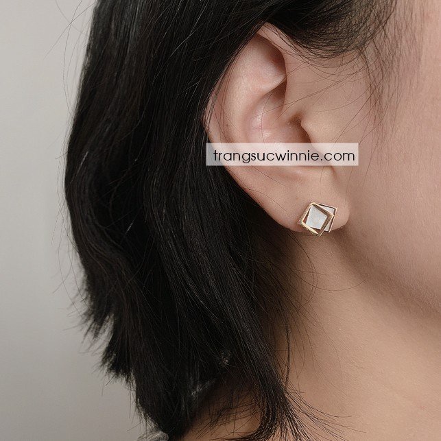 Hoa tai 2square - Trắng