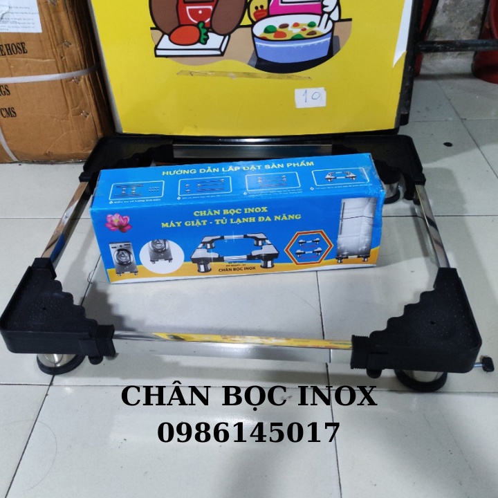 Chân kê máy giặt tủ lạnh chống rung chống ồn trụ inox - Chân máy rửa bát