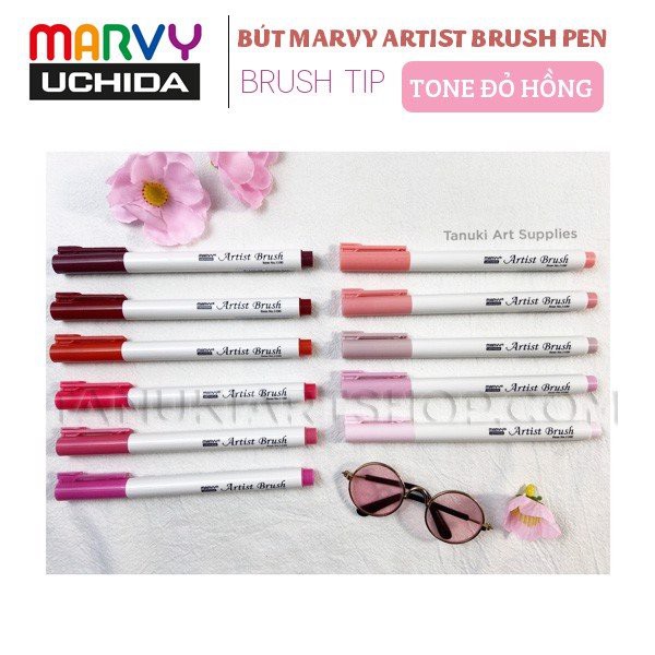 Bút Marvy Artist Brush ( Tone Đỏ hồng )