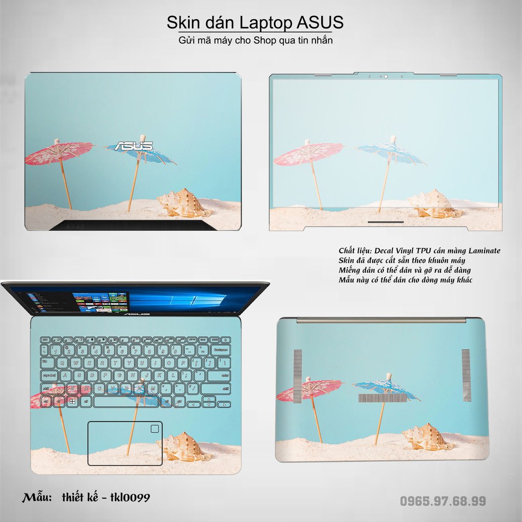 [SALE 30 %]  Dán decal cho các dòng Laptop ASUS in nhiều mẫu cực đẹp full 4 mặt