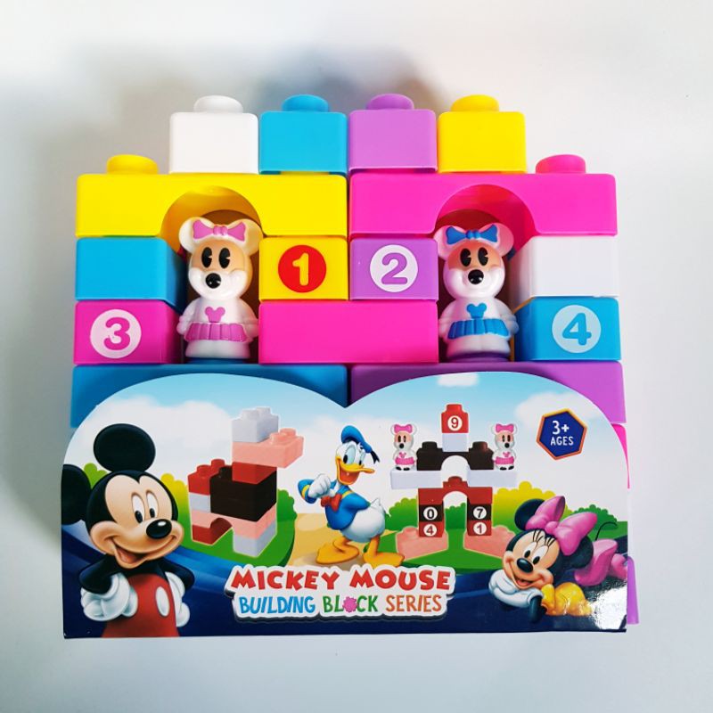 Balo lắp ghép mèo Hello Kitty, chuột Mickey 29 chi tiết cỡ lớn 7966