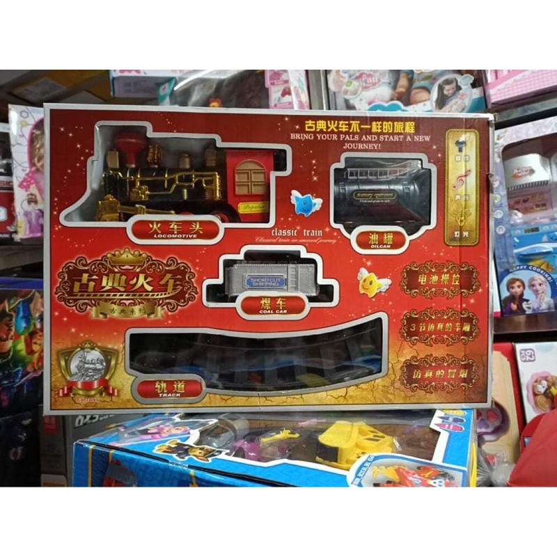 🚂 989-01 Chọn Ngẫu Nhiên Đồ Chơi Đường Ray Xe Lửa Tàu Hỏa 3 Toa Có Đèn, Âm Thanh Tặng Kèm Pin