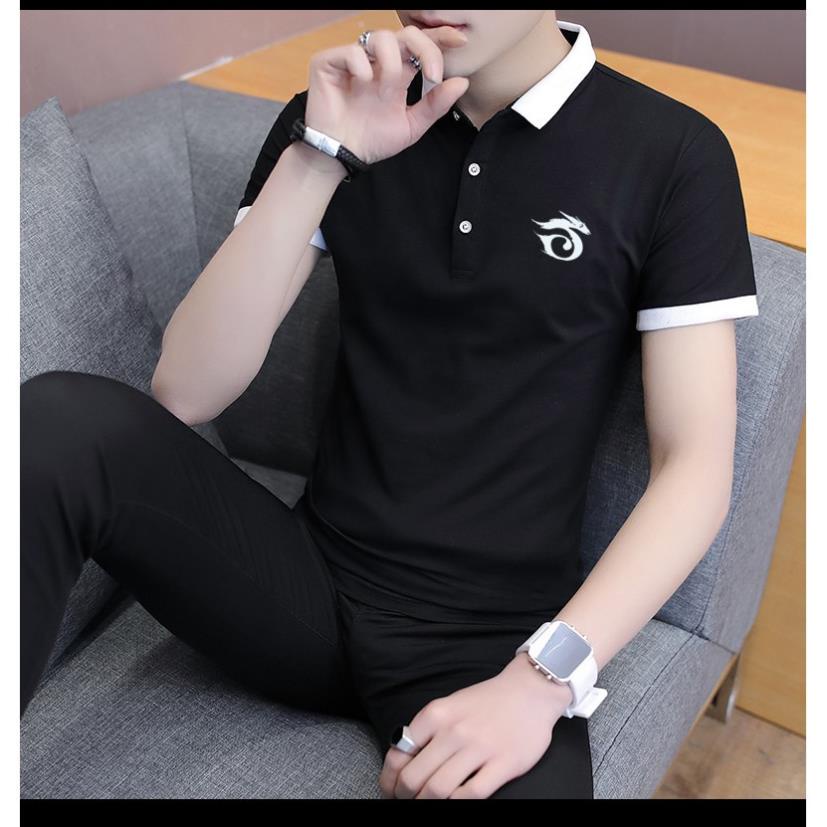 THỜI TRANG TEEN ÁO THUN NAM NGẮN TAY GARENA CỔ SƠ MI CAO CẤP ATN02-ĐEN