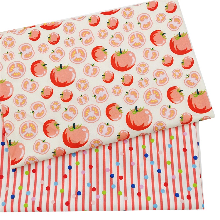 Vải cotton 100% 60 '' / 160cm Họa Tiết Cà Chua Tự May Vá