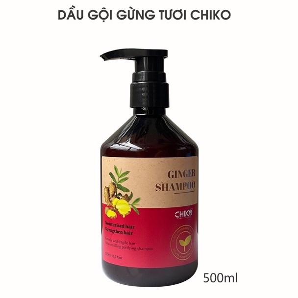 Dầu gội dược liệu gừng tươi Chiko, kích thích mọc tóc, giảm gầu, giảm rụng tóc