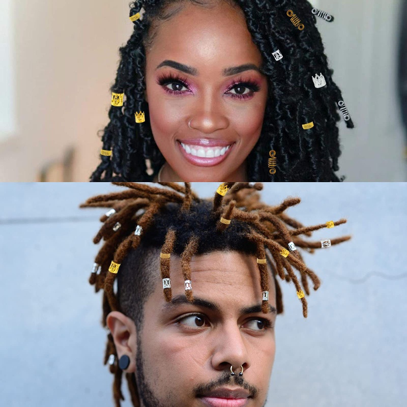 Youyo Bộ Vòng Kim Loại Xỏ Hạt Nối Tóc Tết Bím DIY Trang Điểm Cho Nữ